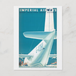 Carte Postale Imperial Airways UK Poster vintage 1939