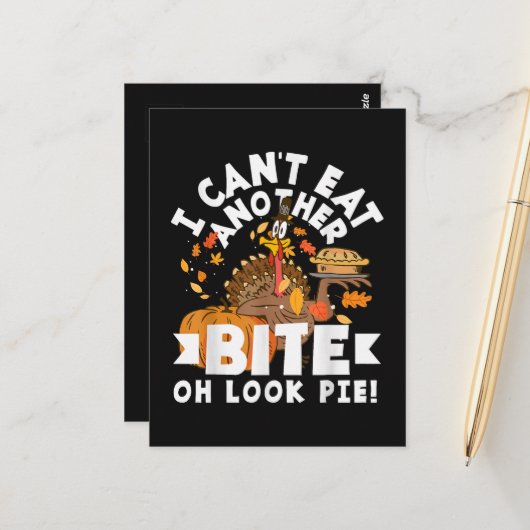 Carte Postale Impossible de manger une autre bouchée Oh regarde (Devant/Arrière en situation)