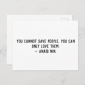 Carte Postale Impossible D'Enregistrer La Citation Anais Nin (Devant / Derrière)