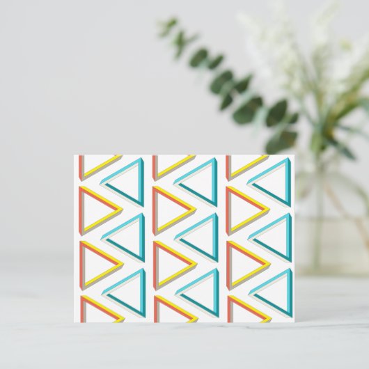 Carte Postale Impossible triangles geek motif (Debout devant)