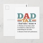 Carte Postale Impôt papa - Drôle définition de la paternité (Devant / Derrière)