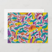 Carte Postale Impression abstraite de fête colorée (Devant / Derrière)