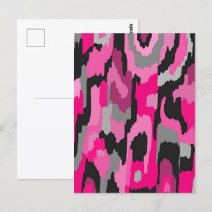 Carte Postale Impression Abstraite rose et noire