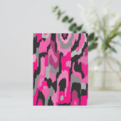 Carte Postale Impression Abstraite rose et noire (Debout devant)