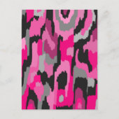 Carte Postale Impression Abstraite rose et noire (Devant)