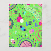 Carte Postale Impression abstraite vert citron (Devant)