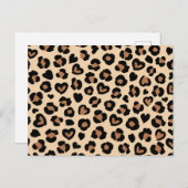 Carte Postale Impression animale, Léopard marron, Taches de guép (Devant / Derrière)