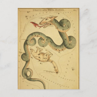 Carte Postale Impression astronomique vintage Draco & Ursa Mineu