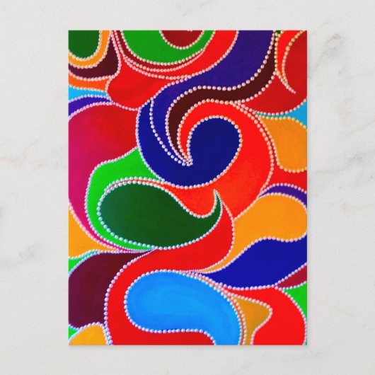 Carte Postale Impression australienne aborigène du rêve arc-en-c (Devant)