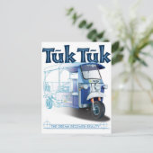 Carte Postale Impression bleue TukTuk (Debout devant)