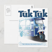 Carte Postale Impression bleue TukTuk (Devant / Derrière)