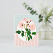 Carte Postale Impression botanique rose rose vintage (Debout devant)