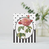 Carte Postale Impression botanique rose rose vintage (Debout devant)