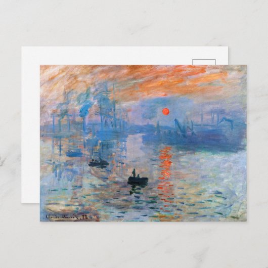 Carte Postale Impression Claude Monet, lever du soleil (Devant / Derrière)