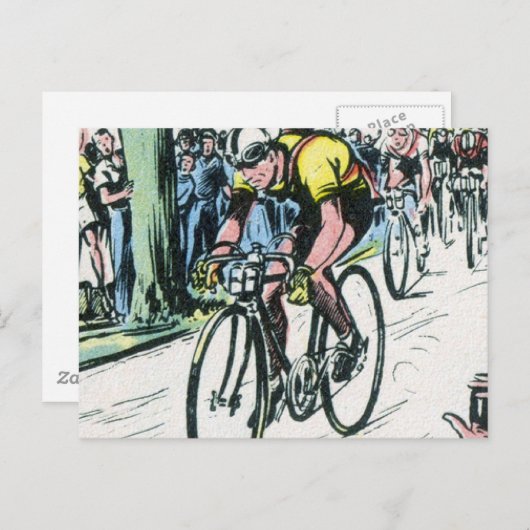 Carte Postale Impression cyclable vintage (Devant / Derrière)