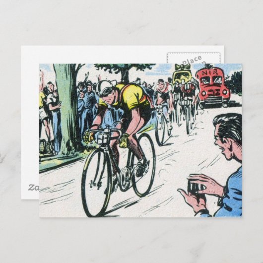 Carte Postale Impression cyclable vintage (Devant / Derrière)