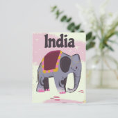 Carte Postale Impression d'affiche de voyage d'Indian Elephant. (Debout devant)