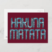 Carte Postale Impression d'art 3D Hakuna Matata (Devant / Derrière)