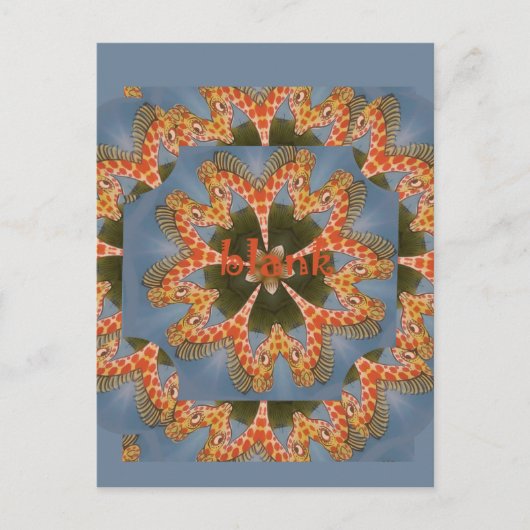 Carte Postale Impression d'art abstrait de girafe (Devant)