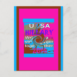 Carte Postale Impression d'art abstrait Rétro USA Unis ensemble