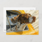 Carte Postale Impression d'art Chien Tacheté en Promenade en Voi (Devant / Derrière)