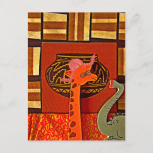 Carte Postale Impression d'art de chapeau de girafe