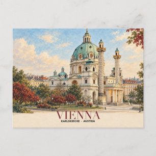 Carte Postale Impression d'art de l'église Karlskirche à Vienne