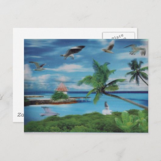 Carte Postale Impression d'art de scène de plage tropicale (Devant / Derrière)