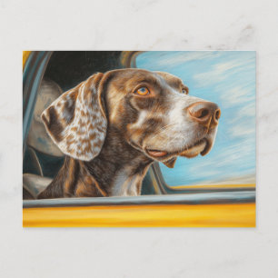 Carte Postale Impression d'art d'un chien tacheté en aventure en