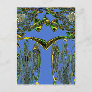 Carte Postale Impression d'art Iridescente avec design abstrait 