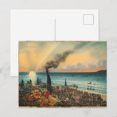 Carte Postale Impression d'art mural de coucher de soleil côtier (Devant / Derrière)