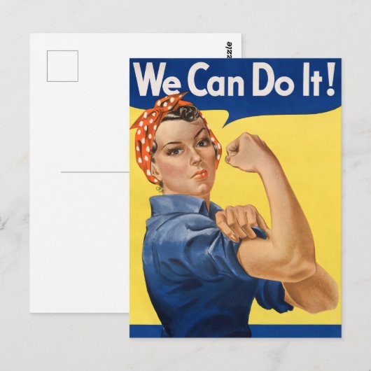 Carte Postale Impression d'art pop féministe d'autonomisation cl (Devant / Derrière)
