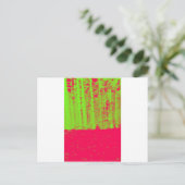 Carte Postale Impression d'art post-moderne vert néon rose chaud (Debout devant)