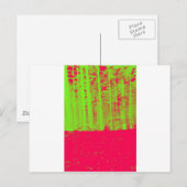 Carte Postale Impression d'art post-moderne vert néon rose chaud (Devant / Derrière)