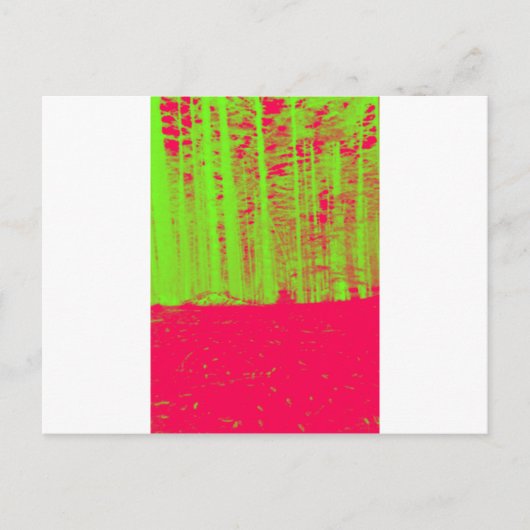 Carte Postale Impression d'art post-moderne vert néon rose chaud (Devant)