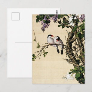 Carte Postale Impression d'art vintage chinoiserie lilas et oise
