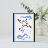 Carte Postale Impression d'avion vintage (Debout devant)