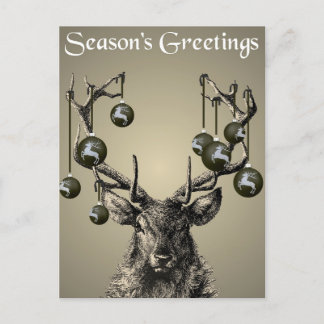 Carte Postale Impression de cerfs, impression de cerfs, Vintage,