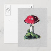 Carte Postale Impression de champignons vintages (Devant / Derrière)
