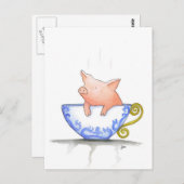 Carte Postale Impression de cochon (Devant / Derrière)