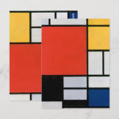 Carte Postale Impression de composition de Piet Mondrian rouge j (Devant / Derrière)