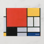 Carte Postale Impression de composition de Piet Mondrian rouge j (Dos)