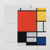 Carte Postale Impression de composition de Piet Mondrian rouge j (Devant / Derrière)