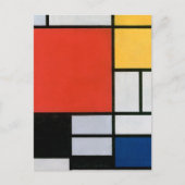 Carte Postale Impression de composition de Piet Mondrian rouge j (Devant)