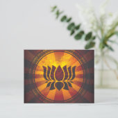 Carte Postale Impression de fleurs Lotus vintages (Debout devant)