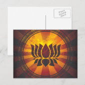 Carte Postale Impression de fleurs Lotus vintages (Devant / Derrière)