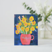 Carte Postale Impression de fleurs Merci (Debout devant)