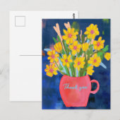 Carte Postale Impression de fleurs Merci (Devant / Derrière)