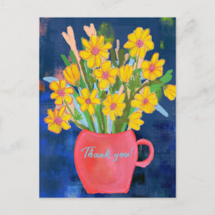 Carte Postale Impression de fleurs Merci