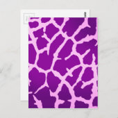 Carte Postale Impression de girafe violet (Devant / Derrière)